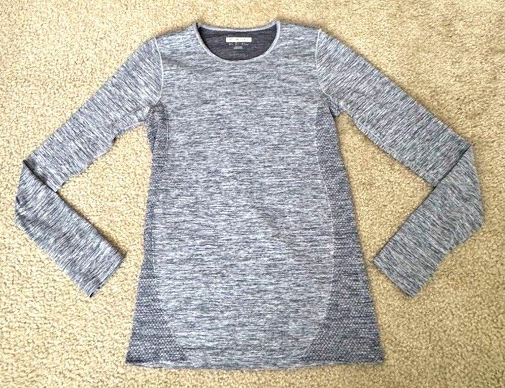Forever 21 Womens S Gray Seamless Activewear Long Sleeve Top Thumbholes Workout